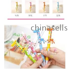 free ship 10pcs cute cartoon giraffe pen ballpoint pen student school stationery office supplies advertising gifts