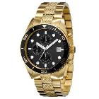 HK post Free Shipping Hot sale AR5857 Quartz Chronograph Gold tone Steel Black Dial Men's Watch Gents Wristwatch +  Box