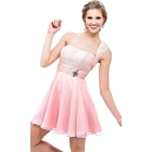 Fancy New Style Sky Chiffon with Sequins Unique One Shoulder Homecoming Dress