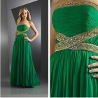 2012 Chiffon Strapless beading prom night glamorous entrance Glamorous Lime Green Prom Dress 