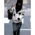 Free shipping women's casual winter skull print hooded sweater coat 815-8076