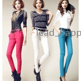 Free shipping 2013 new women korean clothes candy-colored casual trousers harem pants little feet pencil pants 1910