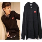 Free Shipping 2011 couples men woman love V neck sweater FA1042-209 thickened embroidery coats t shirts jacket