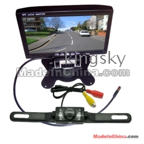 7" TFT Car LCD Monitor & Night Vision IR LED Rear View Number Plate Reversing Camera kit