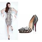 Free shipping sexy red bottom high heels ladies women shoes woman 2013 pumps fashion stripe pointed toe party 11 cm 