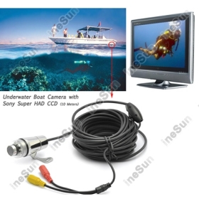  CCD 10M Cable 8LEDs 3.6mm Lens CCTV Underwater Boat Inspection Camera