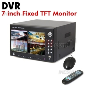 CCTV 7 inch TFT Monitor ALL-In-ONE 4  Realtime Recording Security DVR