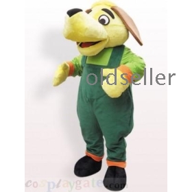 Green And Yellow Dog Plush Adult Mascot Costume eb79