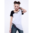 Free Shipping fashion F1015-1060 new V-neck embroidered T-shirt women's clothes