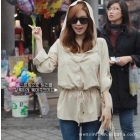 A04-8072 free shipping fashion casual long-sleeved hooded jacket casual fashion clothes loose woman
