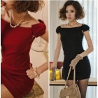 Free Shipping fashion 2012 new bow Slim strapless evening party dress women's clothes