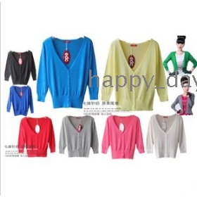 Free Shipping fashion knit cardigan air-conditioned shirt women's clothes