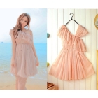 Free Shipping fashion 2012 new flouncing Oblique beaded yarn dress women's clothes