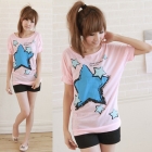 2012 new summer five-pointed star printed short-sleeved T-shirt # 7442