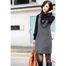 Free Shipping fall winter casual fashion 418-1802 vest dress skirt women's clothes