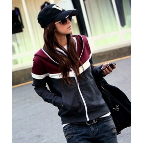 Free Shipping fashion 406-8157 Fall Winter coats zipper hooded long-sleeved sweater jackets woman clothes