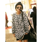 Free shipping leopard fashion 308-2631 rib round neck sweater winter coats women's clothing jackets