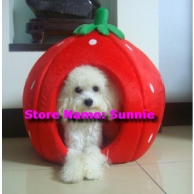 2pcs/lot New Collapsible Lint Strawberry House for Pet Dog or , Pet Nest,Luxury dog house,pet bed