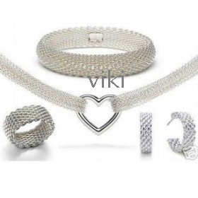 10pcs Silvering Silver Jewelry Necklace Bangle Bracelet Ring Earring Set Sets 