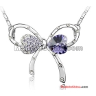  Free Shipping factory wholesale brand new Jewelry Bowknot crystal necklace