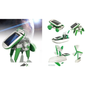 Wholesale -12pcs/lot new 6 in 1 Solar Robot Chameleon Assemble and Install Kit Children's Day best gift F