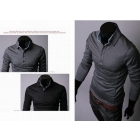  Free Shipping New Characteristic Collar Men's T-Shirts Casual Slim Fit Stylish Dress Shirt Color:Black,Gray Size:M L XL XXL 