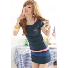   Free Shipping factory wholesale new women's  Color photograph goes all out a T-shirt skirt
