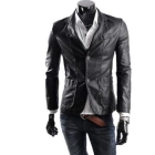   Free Shipping men's classic new slim fit design casual pu leather jacket coat size L XL XXL XXXL XXXXL k1 
