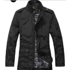 Free Shipping new men's British business and leisure stand-up collar, long coat / padded / jacket thick jacket j1 