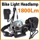 New 2In1 1800 Lumens CREE  LED Bike Bicycle Light Headlamp Head  + 1 x 8.4v 6400mAh Battery Pack +2 x Rubber ring +1 x Charger (AC 110-240V) +1x Elastic Rubber Band
