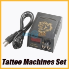 New Complete Tattoo Equipment Color Inks Double Machine Gun Power Supply Kit Set Free Shipping