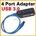 High Speed USB 3.0 Hub 4 Port Adapter LED Indicator for PC Computer  
