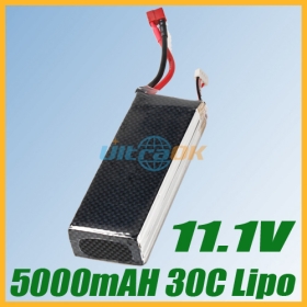 11.1V 5000mAH 30C Lipo 3S 11.1 Volt Rechargeable Battery for RC Helicopter Toy