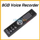 Rechargeable 8GB 8G Digital Dictaphone Backlight Voice Recorder + EarMicrophone Polished  