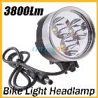 2 in 1 3800 Lumens 3x CREE  LED Bike Bicycle Light Headlamp Head  + 1 x 8.4v 6400mAh Battery Pack +2 x Rubber ring +1 x Charger (AC 120V) +1x Elastic Rubber Band