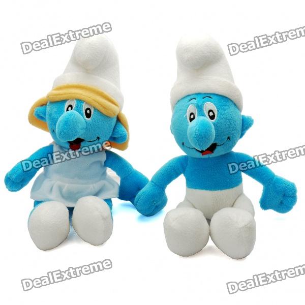 The Smurfs Figure Plush Doll Toy Couple Clumsy Wholesale The Smurfs Figure Plush Doll Toy 9860