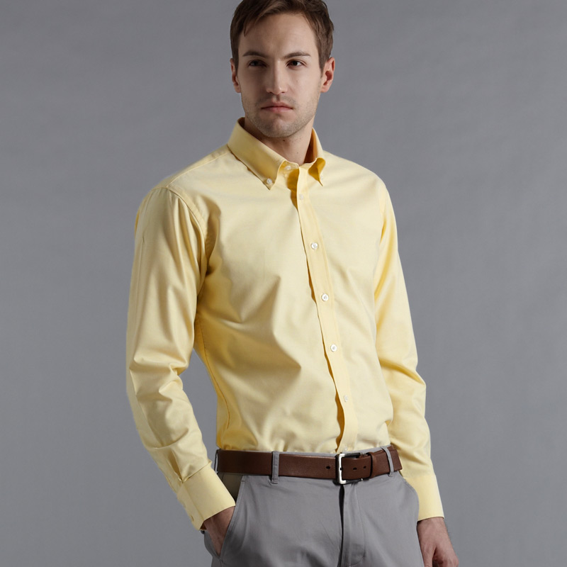 vancl-button-down-oxford-dress-shirt-yellow-sku-wholesale-vancl