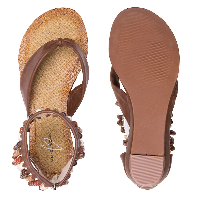 Roman Sandals Sepia SKU â€“ Wholesale VANCL Bead Embellished Roman ...