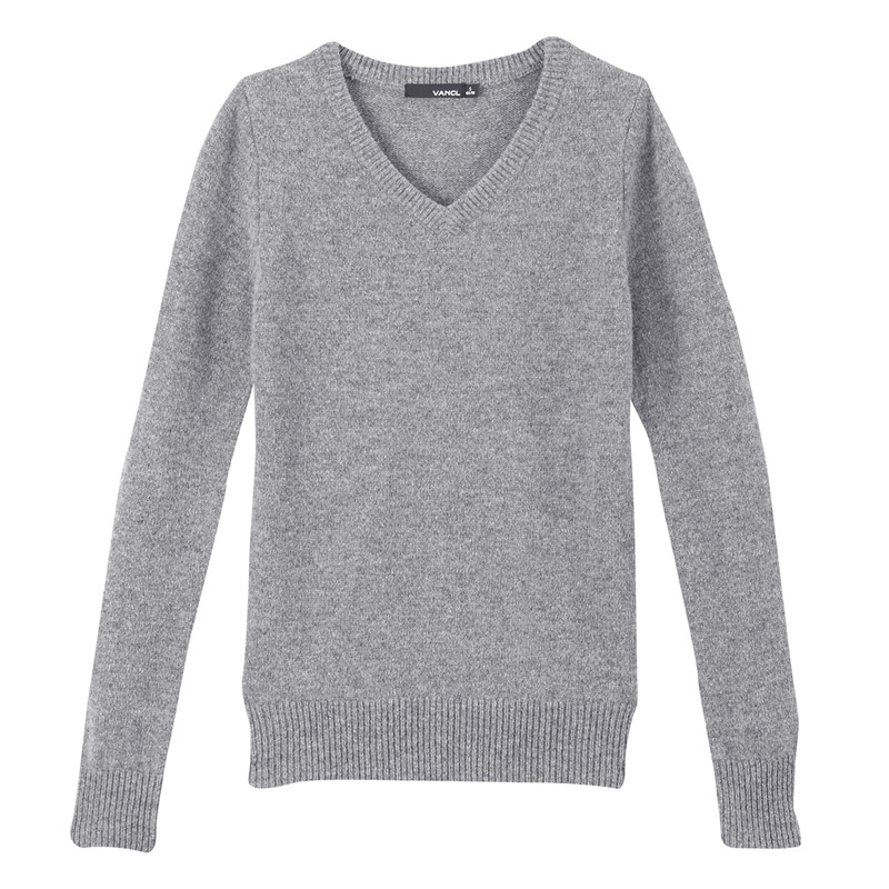 VANCL V Neck Wool Sweater Heather Grey SKU 33227 – Wholesale VANCL V-Neck Wool Sweater (WOMEN ...