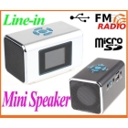Dropshipping High quality Poratble Mini Speaker MP3 Player Amplifier Micro SD  Card USB Disk FM Radio Computer Speaker Black/Silver Choice Free Shipping 