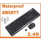 High quality 2.4G Waterproof QWERTY Wireless Keyboard 1000/1600DPI Optical Mouse, Free Shipping 