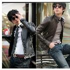 2013 men'sleather jacket Korean catwalks shall Slim leather jacket PU (black, brown) high quality M-XXL 