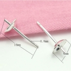 Free Shipping 20pcs  Sterling Silver Earring Needles Finding For DIY Craft Jewelry 0.8x6x14mm WP042