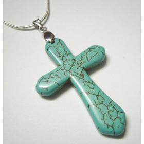 Free Shipping 10pcs/lot Turquoise Cross Pendant Charms Fit Necklace DIY Craft jewelry T0