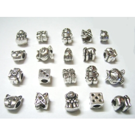 Free Shipping 50pcs/lot  Tibet Silver Charms Beads Fit European Bracelet C18*