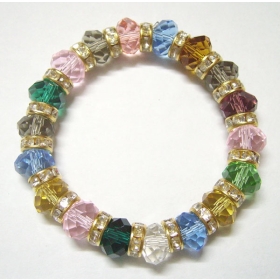 Free Shipping 8pcs/lot Crystal Glass Rhinestone Elastic Beads Bracelets Jewelry CR23