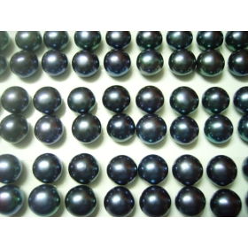 Free Shipping 48pairs/lot Loose Freshwater Pearl Beads For DIY craft Jewelry Earring 7-8mm Black MP01