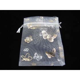 Free shipping wholesale  100pcs Organza Voile Gift Bags Wedding bags gift bags jewelry  Butterfly cute bags  Supplies 9x12cm 