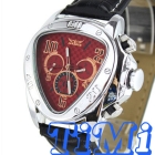 Bright Red Face Automatic Men Wrist Watch Triangle Date freeship