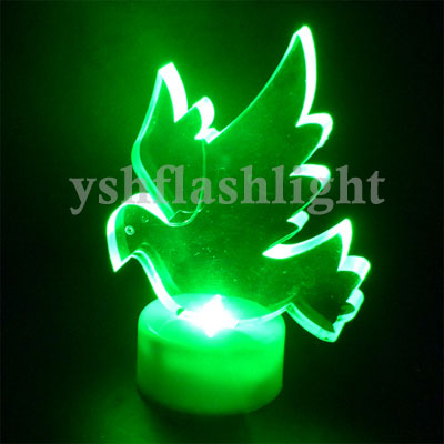 free shipping 5pcs/lot 7colors Christmas Peace pigeons decoration shinning flashlight 